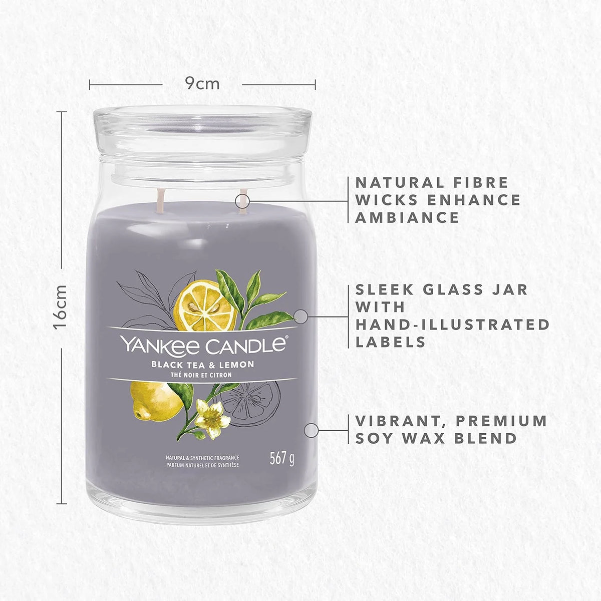Black Tea & Lemon Signature Large Jar - Black November