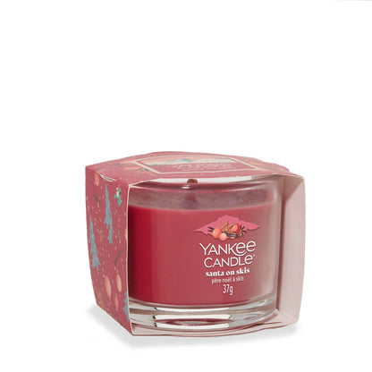 Santa on Skis Signature Glass Votive