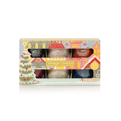 Passport to Holidays Festive Gift Set - 6 Signature Filled Glass Votives - Black November
