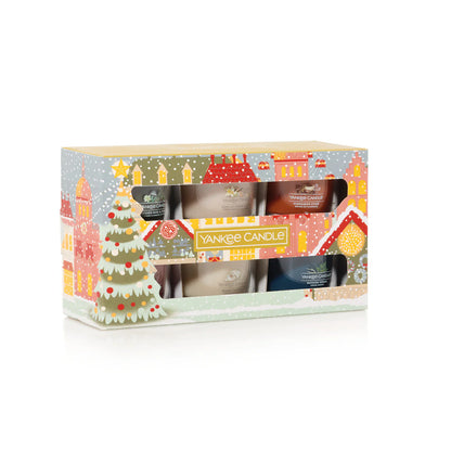Passport to Holidays Festive Gift Set - 6 Signature Filled Glass Votives - Black November